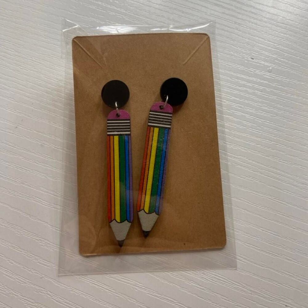 Wooden Pencil Earrings